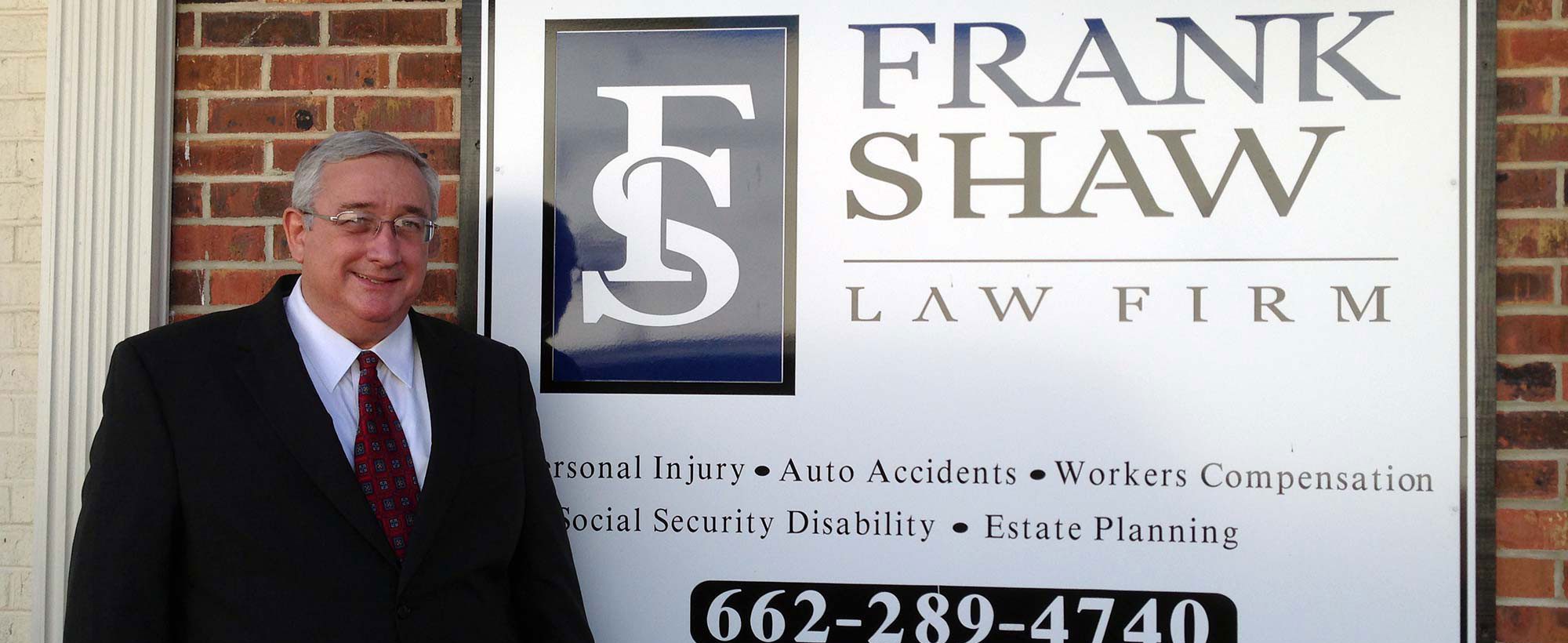 Frank Shaw Law Firm, Kosciusko, MS Storefront Sign